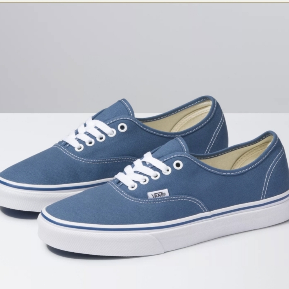 Never worn VANS Old Skool 751505 Low Canvas Skate Shoes Blue Mens 5.5 Womens 7 - Picture 1 of 8